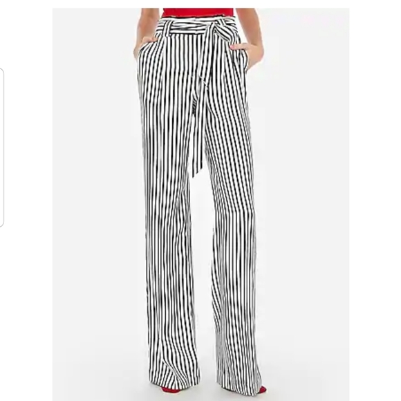 high waisted sash waist wide leg pant